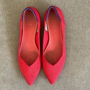 Rothy’s Red Pointed Toe Flats